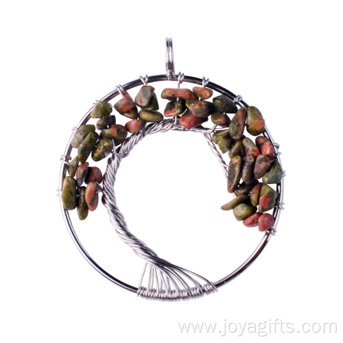 Handmade Tree Of Life Gemstone Pendant Necklace